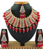 Indian bollywood tradtional gold plated bridal ad/cz choker wedding earring necklace jewellery set
