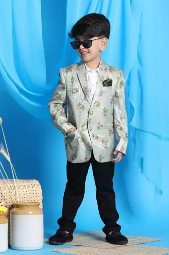 VASTRAMAY Boys' Green Blazer