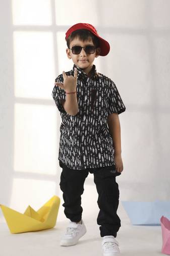 Boys' Black Ethnic Shirt