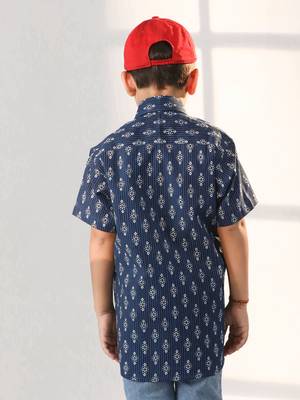  Navy Blue Ethnic Shirt 3