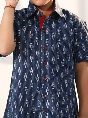  Navy Blue Ethnic Shirt 4