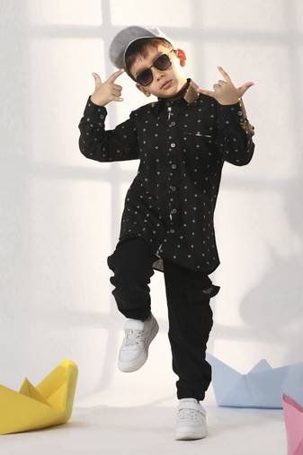 Boys' Black Ethnic Shirt