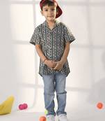  Bottle Green Ethnic Shirt