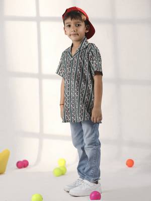  Bottle Green Ethnic Shirt 2