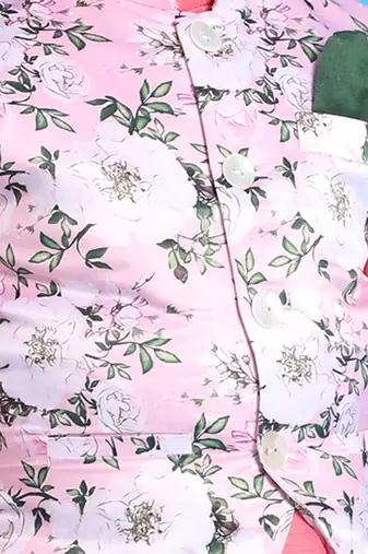  Pink Jacket, Kurta And Pyjama Set