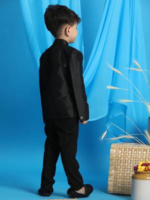  Black bandhgala jodhpuri jacket for boys 3