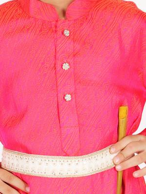  Pink And White Kurta And Dhoti Set 4