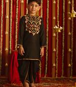  Black Kurta And Dhoti Set