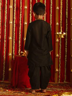  Black Kurta And Dhoti Set 3