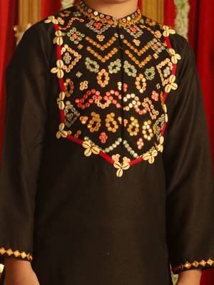  Black Kurta And Dhoti Set 4