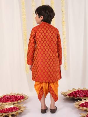  Red And Orange Kurta And Dhoti Set 3