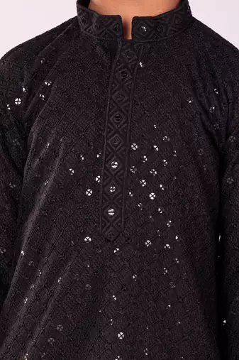  Black Kurta And Pyjama Set