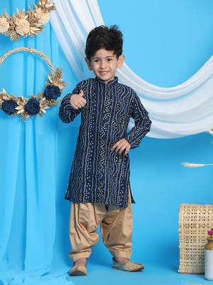  Blue And Rose Gold Kurta Patiala Set 1