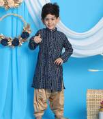  Blue And Rose Gold Kurta Patiala Set