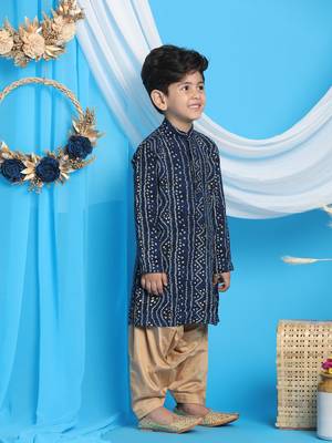  Blue And Rose Gold Kurta Patiala Set 2