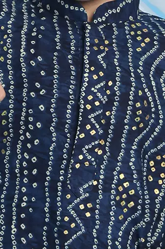  Blue And Rose Gold Kurta Patiala Set