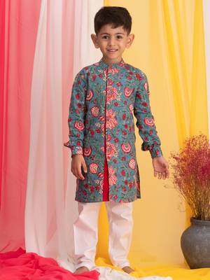  Blue And White Kurta Pyjama Set 1