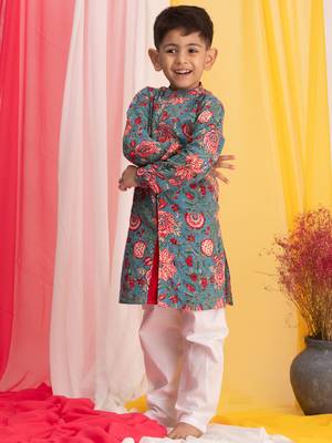  Blue And White Kurta Pyjama Set 2