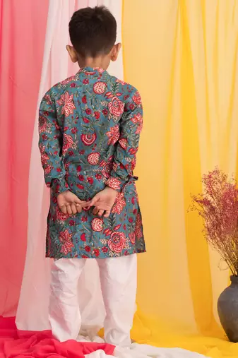  Blue And White Kurta Pyjama Set