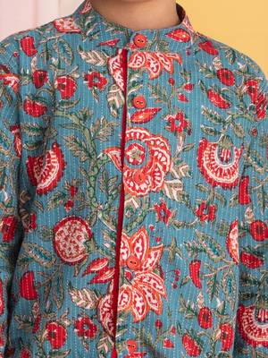  Blue And White Kurta Pyjama Set 4