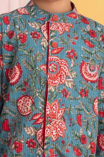 Blue And White Kurta Pyjama Set