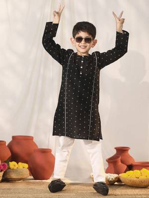  Black Kurta Pyjama Set 1