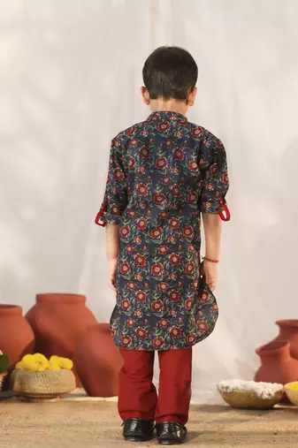  Navy Blue Kurta Pyjama Set