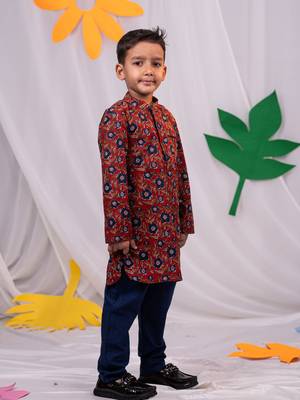  Rust And White Kurta Pyjama Set 2