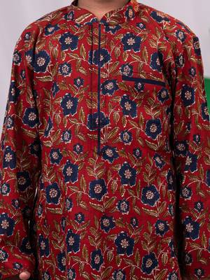  Rust And White Kurta Pyjama Set 4