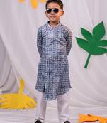  Blue And White Kurta Pyjama Set