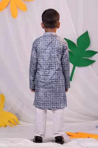  Blue And White Kurta Pyjama Set