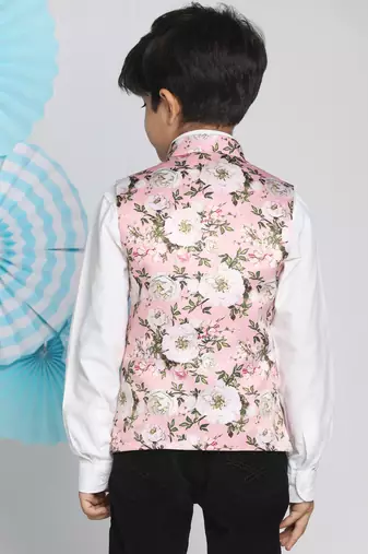  Multicolor-Base-Peach Nehru Jacket