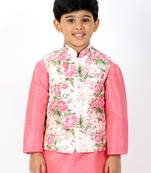  Multicolor-Base-Pink Nehru Jacket