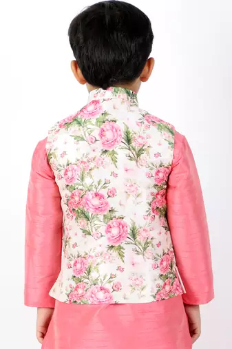  Multicolor-Base-Pink Nehru Jacket