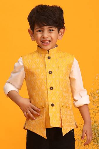 Boys' Yellow Nehru Jacket