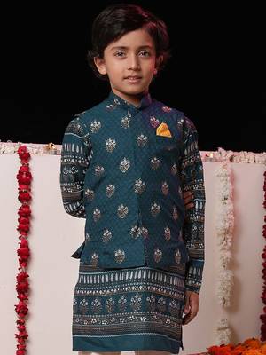  Navy Blue Nehru Jacket 1