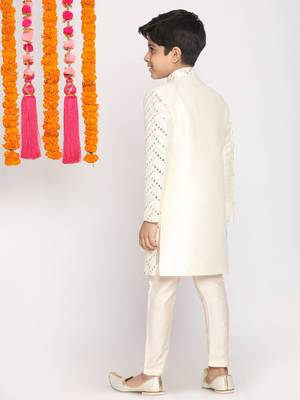  Cream And White Sherwani Set 3
