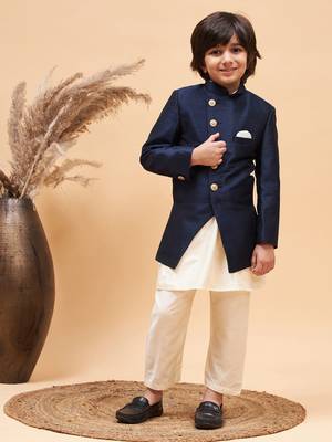  Black And Cream Indowestern Set 1