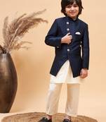  Black And Cream Indowestern Set