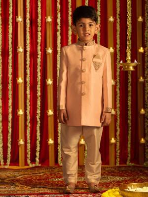 Pink And Cream Sherwani Set 1