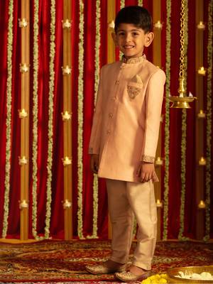  Pink And Cream Sherwani Set 2