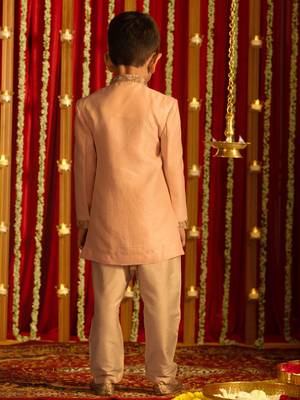  Pink And Cream Sherwani Set 3