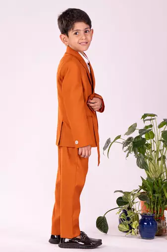  White And Orange Shirt Blazer And Pant