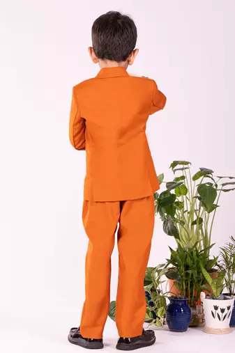  White And Orange Shirt Blazer And Pant