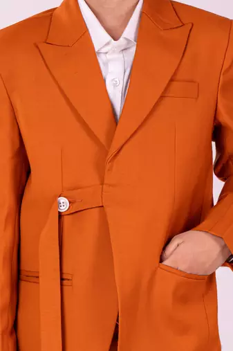  White And Orange Shirt Blazer And Pant