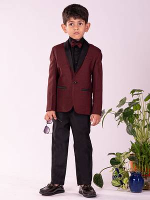  Black And Maroon Shirt Blazer And Pant 1