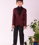  Black And Maroon Shirt Blazer And Pant