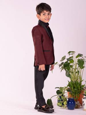  Black And Maroon Shirt Blazer And Pant 2
