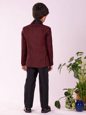  Black And Maroon Shirt Blazer And Pant 3