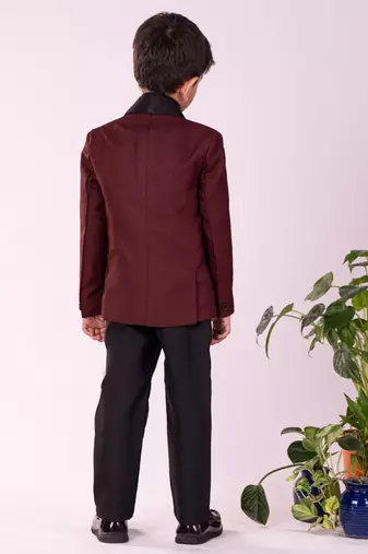  Black And Maroon Shirt Blazer And Pant